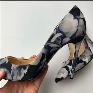 Blue/Gray floral heels